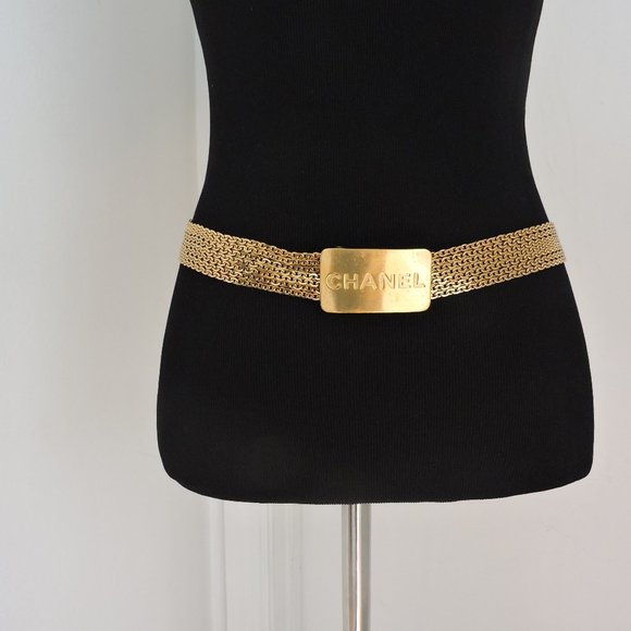 Chanel Authentic Logo  Chain Plate Belt. - Picture 1 of 13